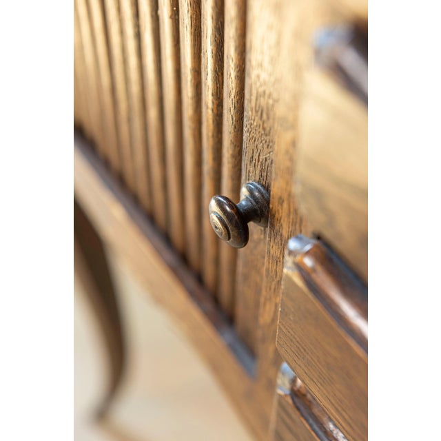 French Oak Table De Chevet with Sliding-Door Cabinets and Three Drawers, 1890s For Sale - Image 10 of 10