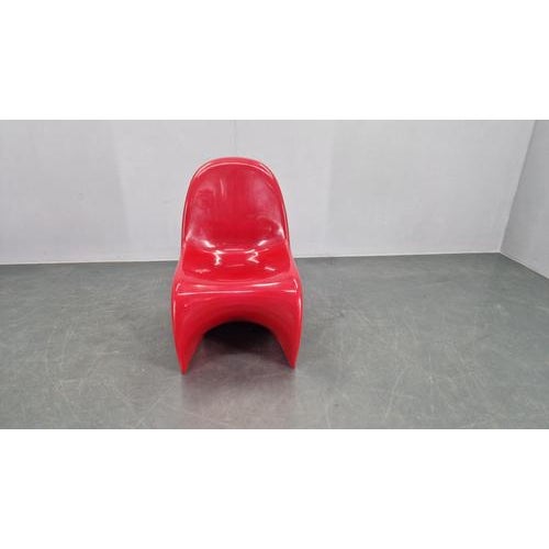 Red Chairs attributed to Verner Panton for Herman Miller / Fehlbaum, 1970s, Set of 4 For Sale - Image 3 of 17