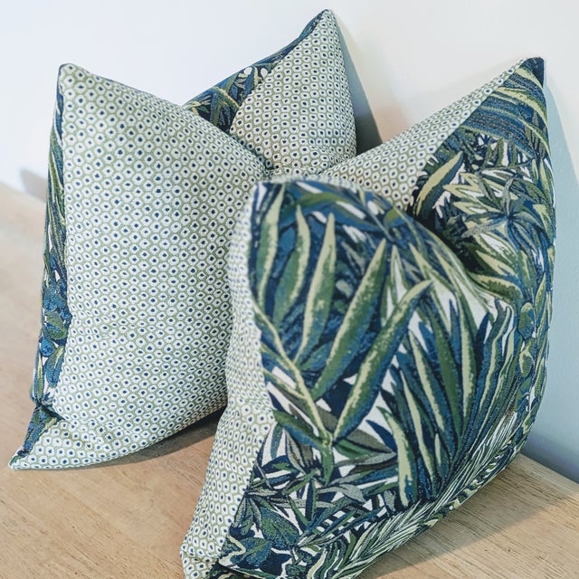 Traditional Scalamandre Playa Jardin Outdoor Pillows - Set of 2 For Sale - Image 3 of 7