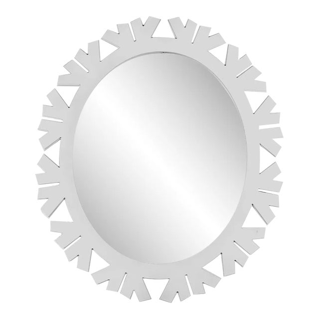 Fleur Home Audubon Bamboo Sticks Oval Mirror in Graytint, 32x37 For Sale