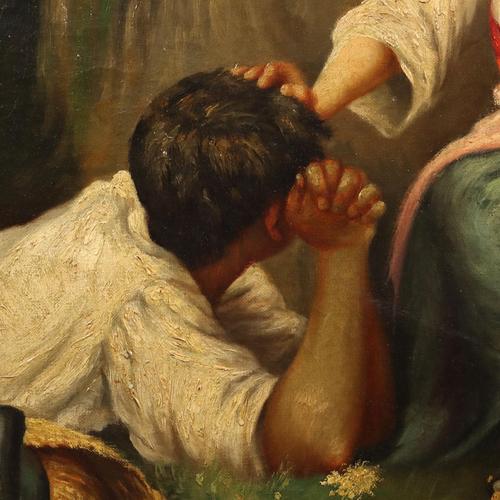 Rest on the Meadow, Oil on Canvas, 20th Century For Sale - Image 5 of 14
