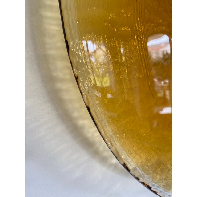 Amber Italian Wall Light in Amber Murano Glass Disc and Brass Metal Frame For Sale - Image 8 of 10