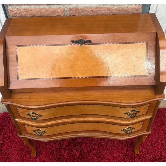 Mid-Century Modern Inlaid Secretaire Desk from Unbekannt, 1970s For Sale - Image 3 of 11