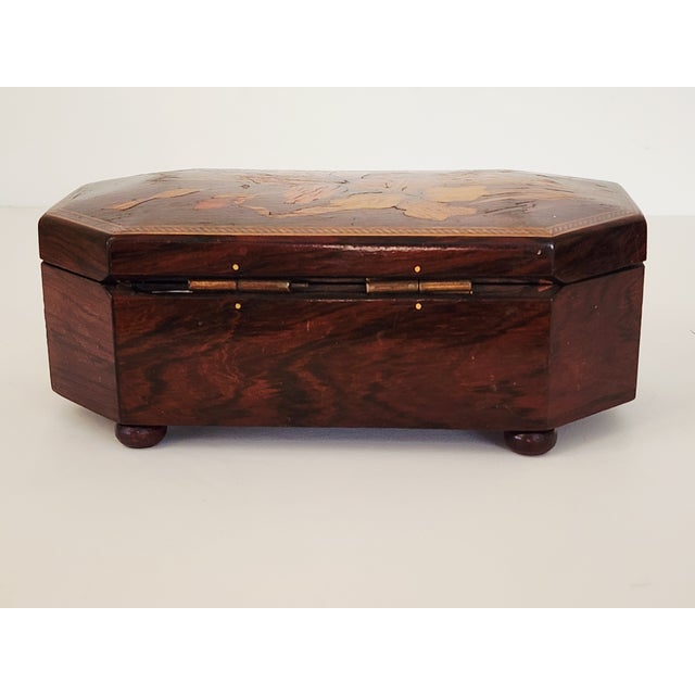 Mid 19th Century Antique Victorian Rosewood Inlay Jewelery Box For Sale - Image 5 of 12