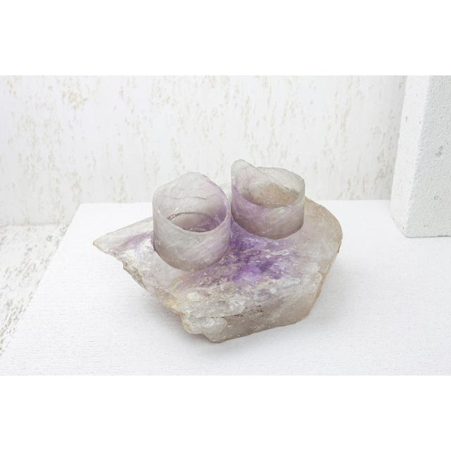 Amethyst duo tumblers in aluminium by studio do dimensions: d 22 x w 13,5 x h 12,5 cm materials: aluminium color: purple /...