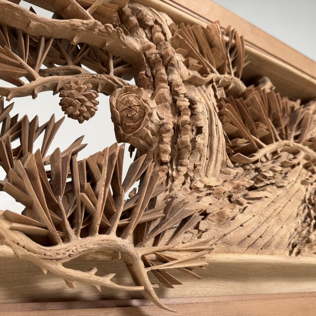 Large Japanese Pine Tree Carving, 1960s For Sale - Image 16 of 18