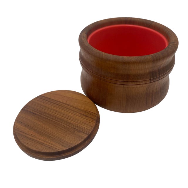 Vintage Danish Nissen Teak Ice Bucket For Sale