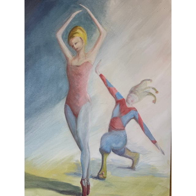 Abstract 1980’s Jerry F. Stone “Velvet Dancer” Oil on Canvas Painting, Framed For Sale - Image 3 of 12