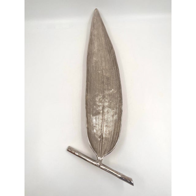 Michael Aram Nickel-Plated Bamboo Leaf Tray For Sale - Image 9 of 12