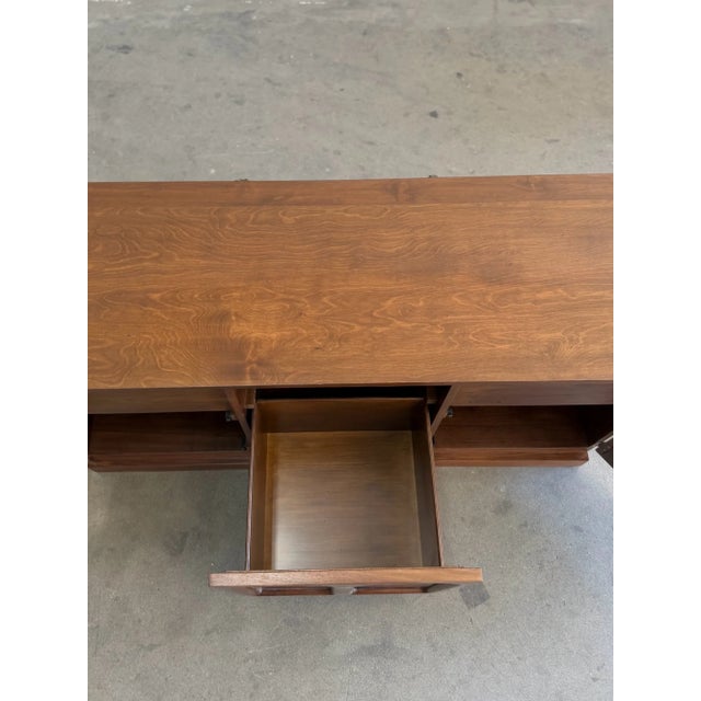 1960s Reworked Arched Walnut Credenza For Sale In Los Angeles - Image 6 of 15