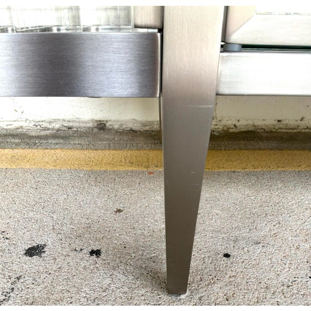 Caracole Modern Acrylic and Sati Nickel Light Up Stop and Stare Sideboard For Sale In Atlanta - Image 6 of 10