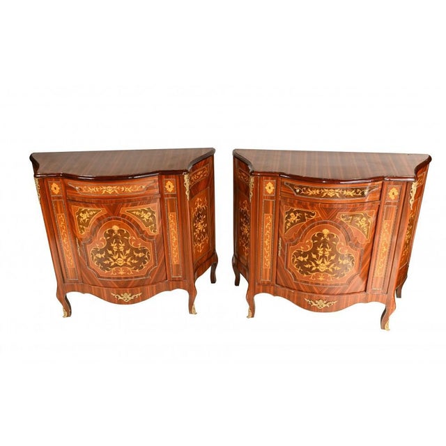 French Empire Marquetry Inlay Cabinets, Set of 2 For Sale - Image 12 of 12