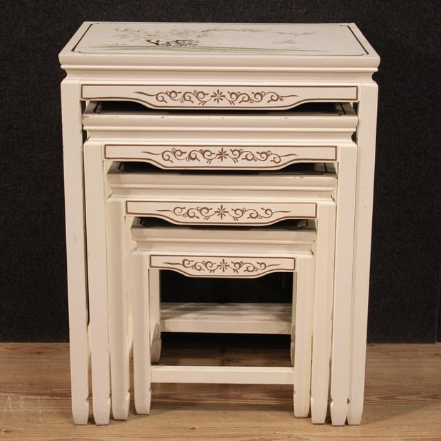 Wood French Lacquered and Painted Coffee Tables, 1970s, Set of 4 For Sale - Image 7 of 13