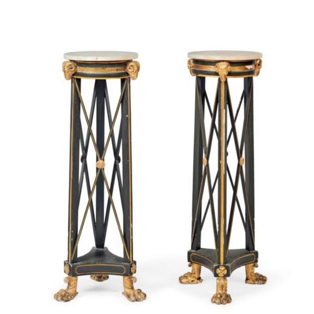Ebonised and Giltwood Torchères, Set of 2 For Sale - Image 3 of 3