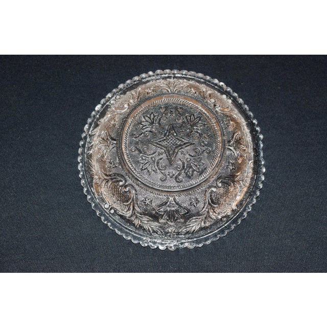 Glass 19th C Boston & Sandwich Early American Pressed Glass Dish For Sale - Image 7 of 8