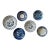 Mid 20th Century Blue and White Plate Collection- Set of Six For Sale