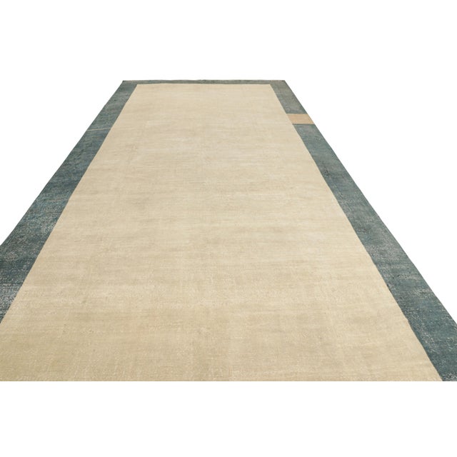 1950s Oversized Signed Vintage Turkish Rug in Beige With Open Field, From Rug & Kilim For Sale - Image 5 of 8