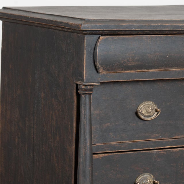 19th Century Large Black Chest of Five Drawers From Denmark For Sale - Image 9 of 18