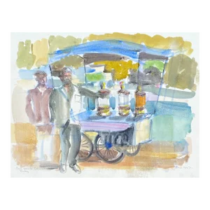 1991 Fred Atkinson Street Vendors Turkey Watercolor
