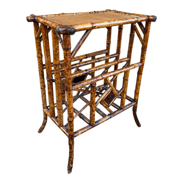 19th Century, English Bamboo Magazine Table For Sale