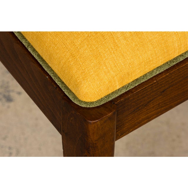 Set of 6 French Art Deco Maple Dining Chairs in Yellow and Moss Green, 1930s For Sale - Image 14 of 18
