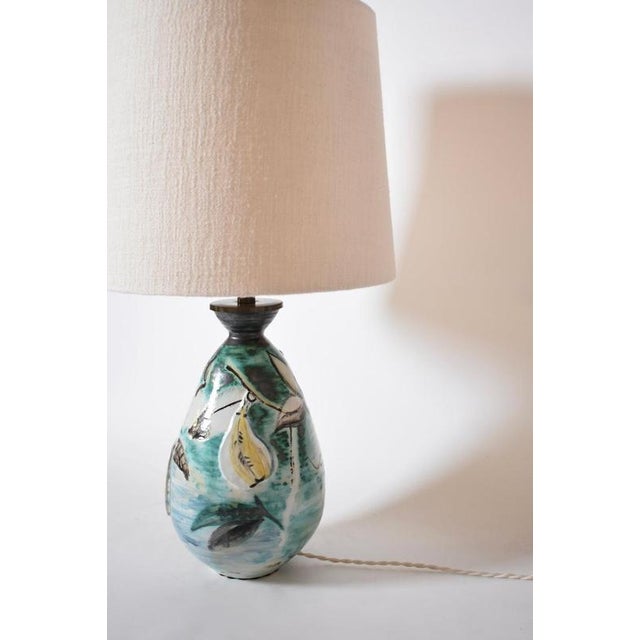 Fruits and Pears Ceramic Lamp, 1960s For Sale - Image 3 of 5