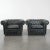Black Grained Cowhide Chesterfield Armchairs, Set of 2 For Sale - Image 17 of 17