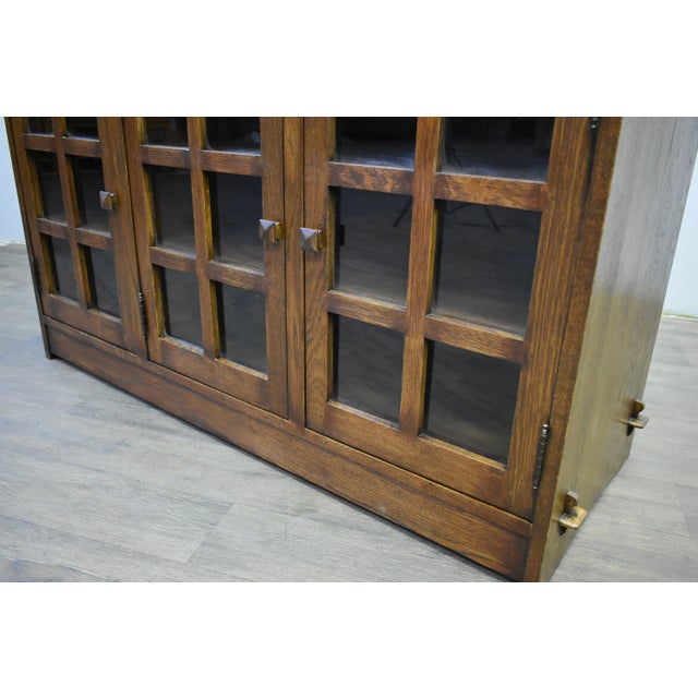 Crafters and Weavers Mission Oak 3 Door Console - Walnut For Sale - Image 4 of 5