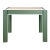 Matthew Izzo Home Jacky Square GrassclothTop, Round Leg, Two Drawer Game Table in Matte Green With Matte White Lacquer Edging For Sale