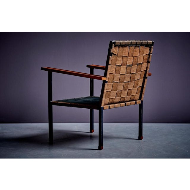 Set of Armchair and Ottoman with Walnut Armrests attributed to Carl Auböck, 1950s For Sale - Image 10 of 18