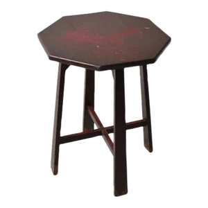 Vintage Arts and Crafts Painted Octagonal Side Table, Circa 1910s