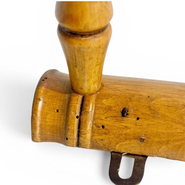 Antique French Provincial Faux Bamboo Wood 5 Peg Coat Hat Rack For Sale - Image 9 of 12