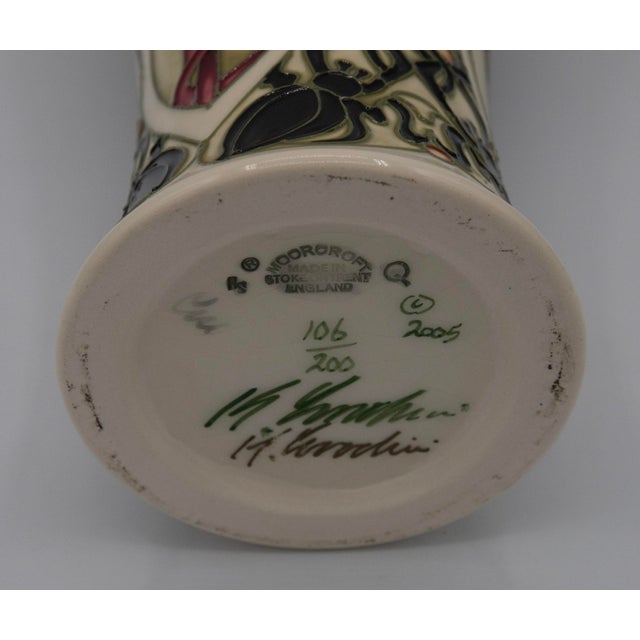 Moorcroft by Kerry Goodwin Pottery Vase - Gardners - Limited Edition - 15" H For Sale In West Palm - Image 6 of 7