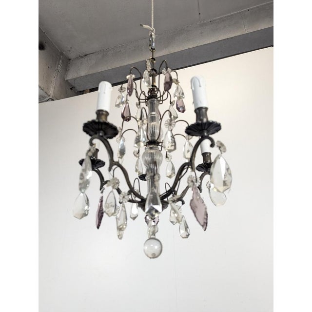 Six-Light Chandeliers with Polychrome Crystal Drops, Set of 2 For Sale - Image 17 of 18