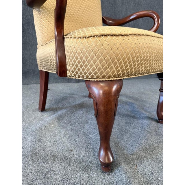 Late 20th Century Traditional Gold Upholstered Arm Chair For Sale - Image 11 of 13