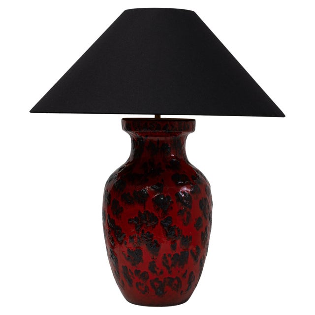 20th Century German Red Ceramic Table Lamp For Sale - Image 15 of 18