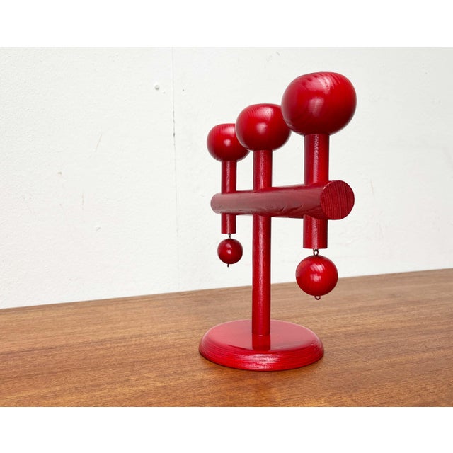 Mid-Century Modern Red Wooden Candleholder from Aarikka, 1960s, in Very Good conditions. Designed 1960 to 1969 This piece...