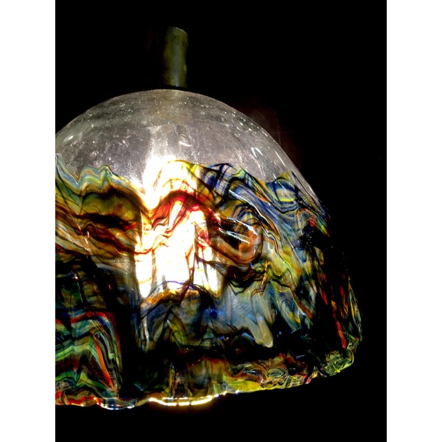 Chandelier of the 1960s in good condition; very thick and imposing glass weight. It's all original, has only a few signs...