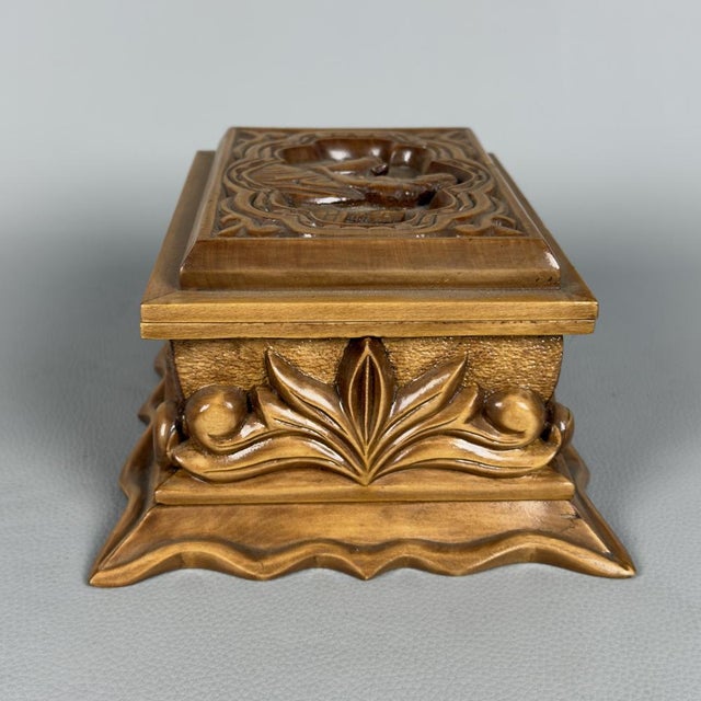 Vintage Hand-Carved Wooden Jewelry Box by Ignoto, 1960s For Sale - Image 4 of 16