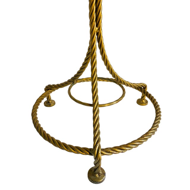 1970’s Hollywood Regency Braided Gilt Iron 3-Ring Towel Holder / Valet For Sale In New York - Image 6 of 7
