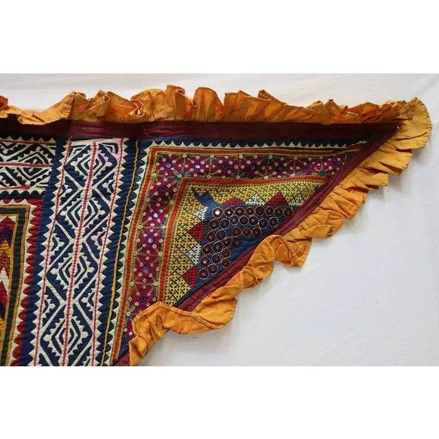 Textile Vintage Hand Embroidered India Wall Hanging, 1920s For Sale - Image 7 of 13