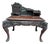 Early 20th Century Carved Wood Dragon Writing Desk With Fitted Cabinet and Shelves For Sale