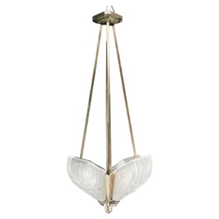 Art Deco Chandelier Hanging Lamp attributed to Jean Gauthier for J. Robert Paris, 1930s For Sale