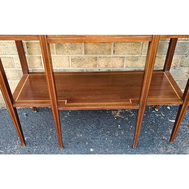 George III Style Satinwood Inlaid Mahogany Serving Table For Sale - Image 10 of 11