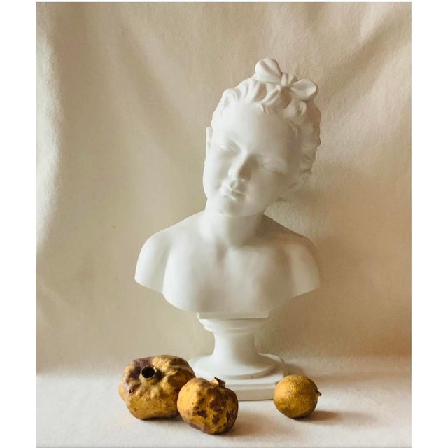 19th Century French Bisque Porcelain Bust of a Child For Sale - Image 18 of 18