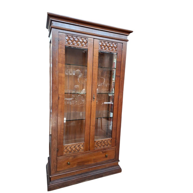 Arte Povera Style Wood and Cut Glass Display Cabinet, Piedmont, Saluzzo, 1960s For Sale - Image 12 of 12