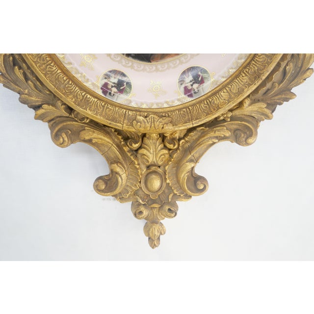 Early 20th Century Gold Gilt Gesso Frame German Decorated Wall Plaque Plate c1920s For Sale - Image 5 of 9