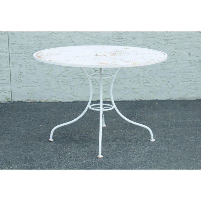 Vintage Wrought Iron Round Patio, Garden Dining Table For Sale In Philadelphia - Image 6 of 13