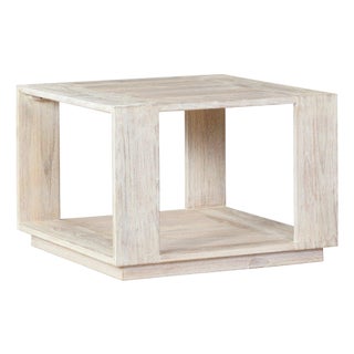 Imperial Grove Outdoor Solid Teak Wood, Natural Look End Table For Sale