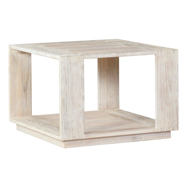 Imperial Grove Outdoor Solid Teak Wood, Natural Look End Table For Sale